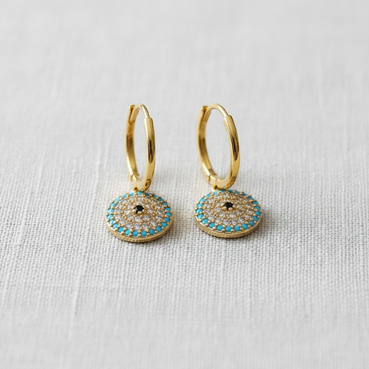 Circular Pave Zircon Stud Earrings