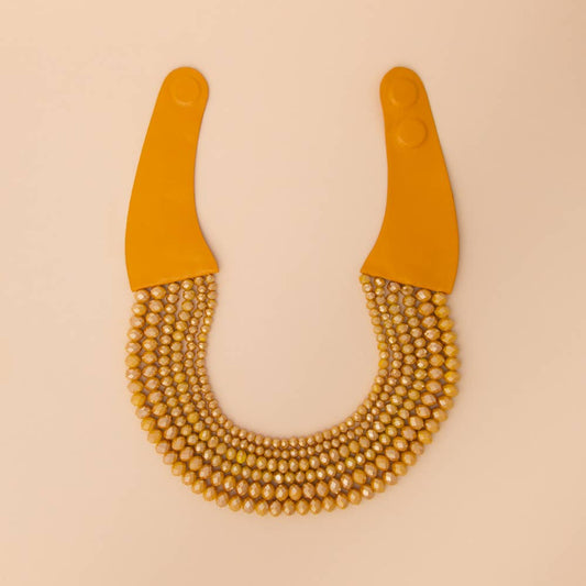 Multi-Strand Faceted Bead Necklace : Yellow