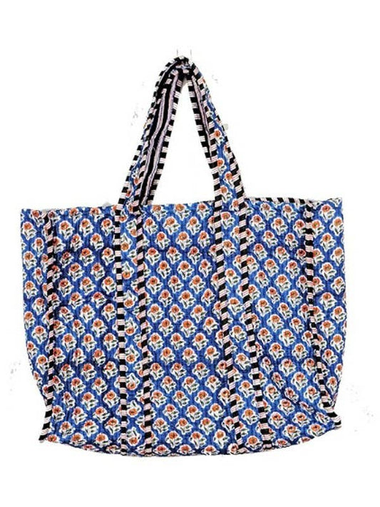 Organic Reversible Quilted Tote Bag | Navy