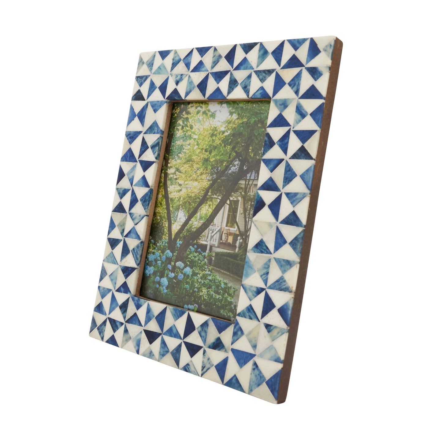 Artistic Geometric Photo Frame: Blue / 5"x7"