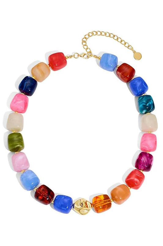 Bold Chunky Beaded Statement Necklace: 9 / One Size