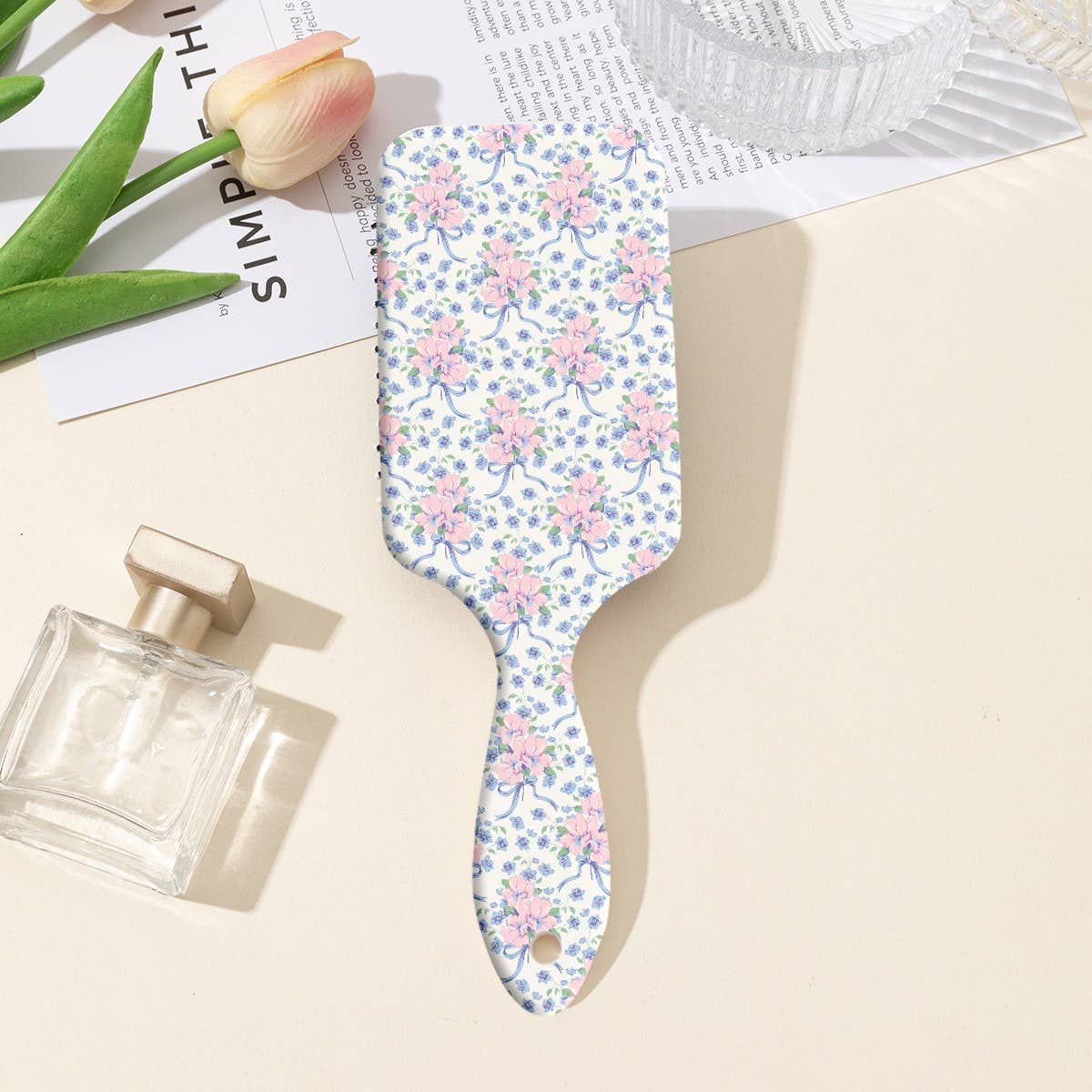 Large Detangle Paddle Hair Brush Comb | Flower E