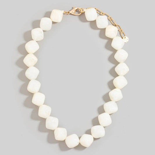 Irregular Marble Resin Beaded Necklace: IV