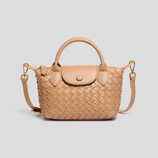 Woven Crossbody Bag: Nude / One Size