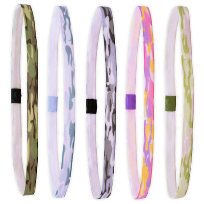 No Slip Elastic Thin Sports Headbands for Girls  Space Tie Dye