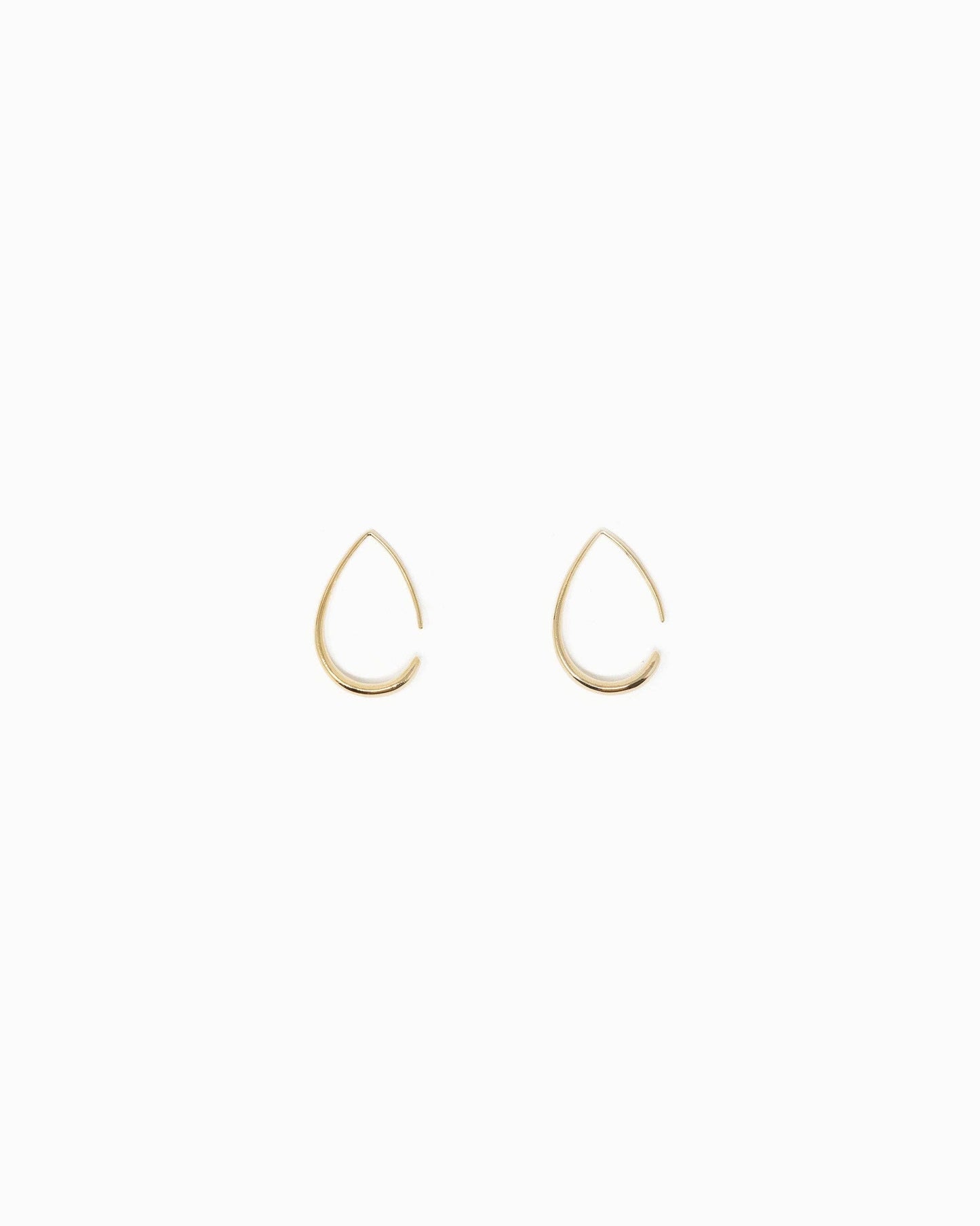 Medium Teardrop Hoop Earrings: Gold
