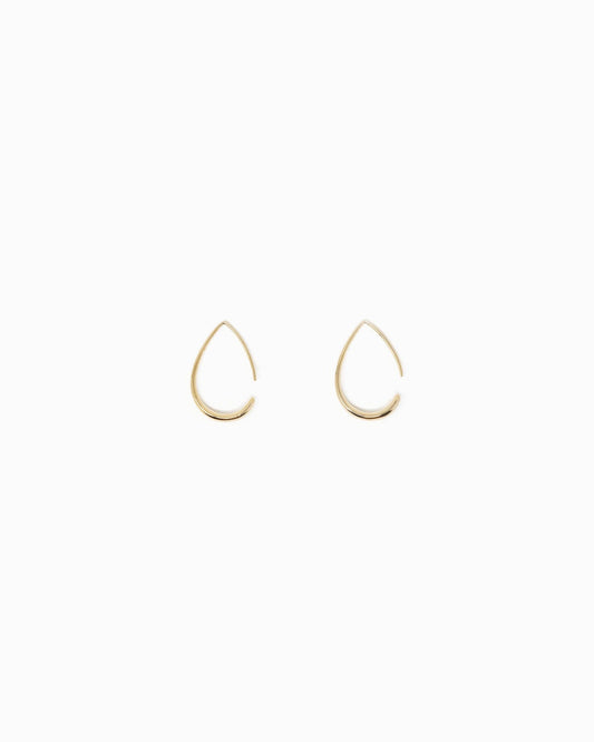 Medium Teardrop Hoop Earrings: Gold