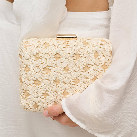 Samantha Evening Bag: Ivory Natural