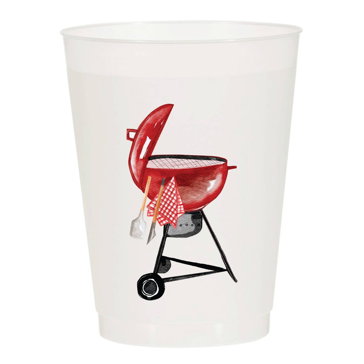 BBQ Grill Frosted Cups- Summer: Pack of 6