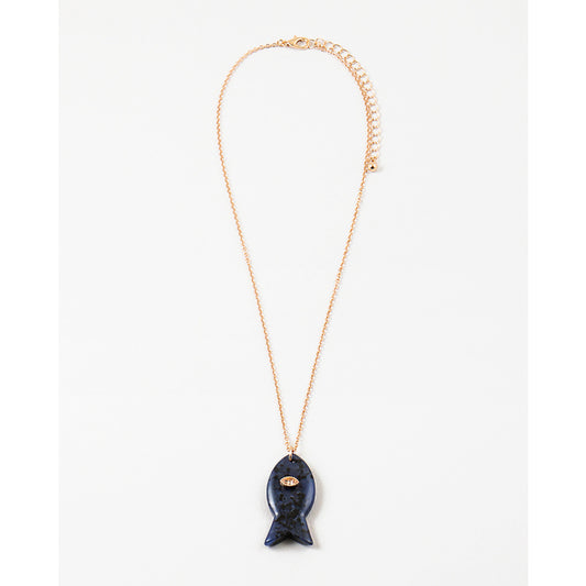 Navy Fish Necklace