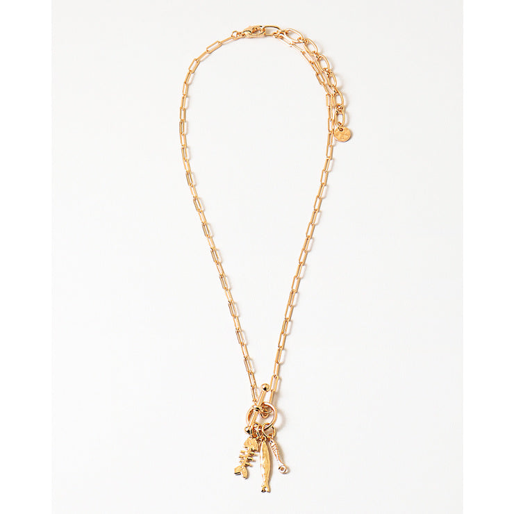 Golden Fish Charm Necklace