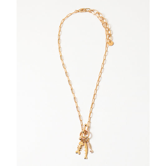 Golden Fish Charm Necklace