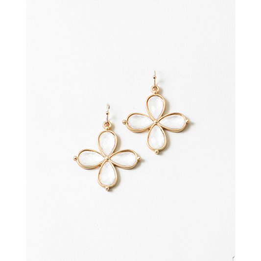 WHITE FLORAL EARRING