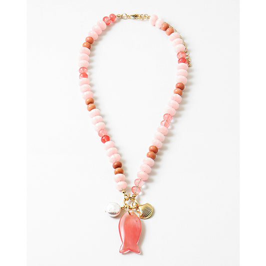 SALMON FISH CHARM NECKLACE