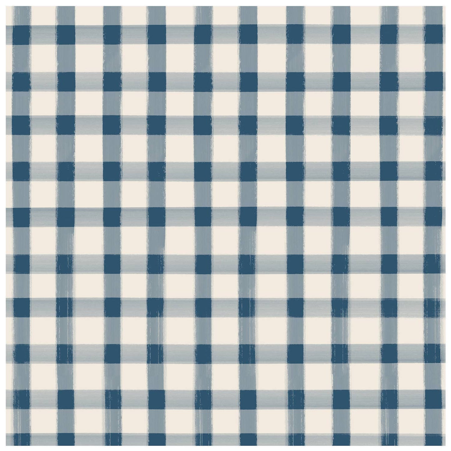 Navy Painted Check Cocktail Napkin
