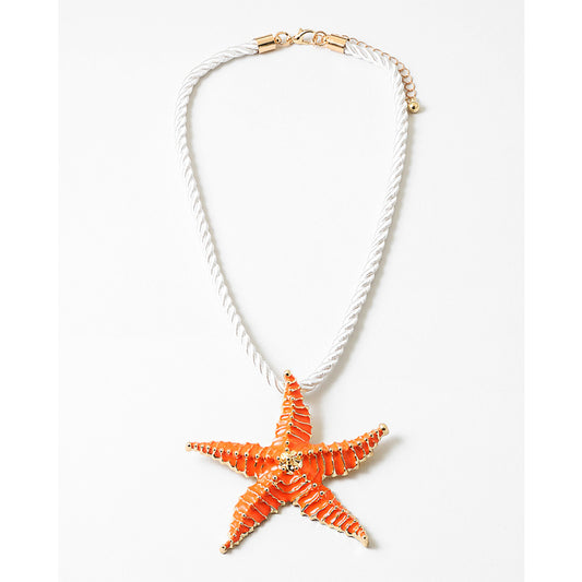 Coral Starfish Statement Necklace