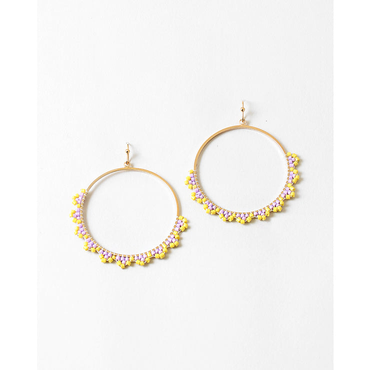 YELLOW/ LAVENDER BOHO HOOP