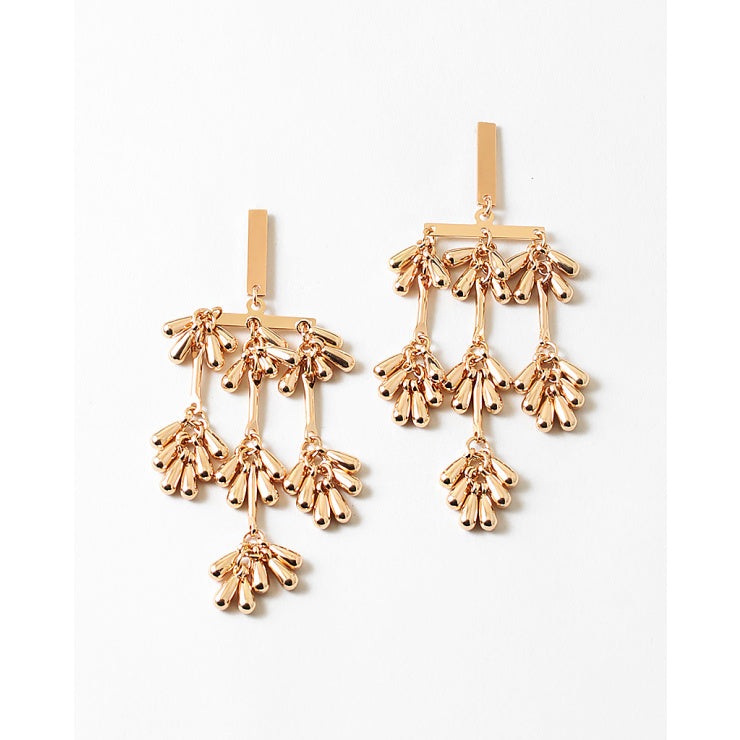 GOLDEN CASCADING STATEMENT EARRING