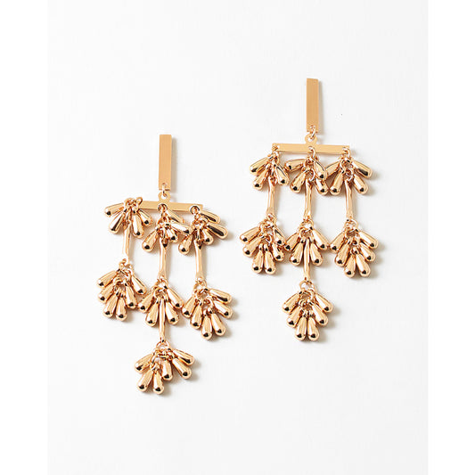 GOLDEN CASCADING STATEMENT EARRING