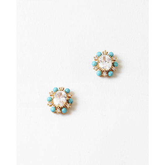 GOLD DIPPED TURQ STUD