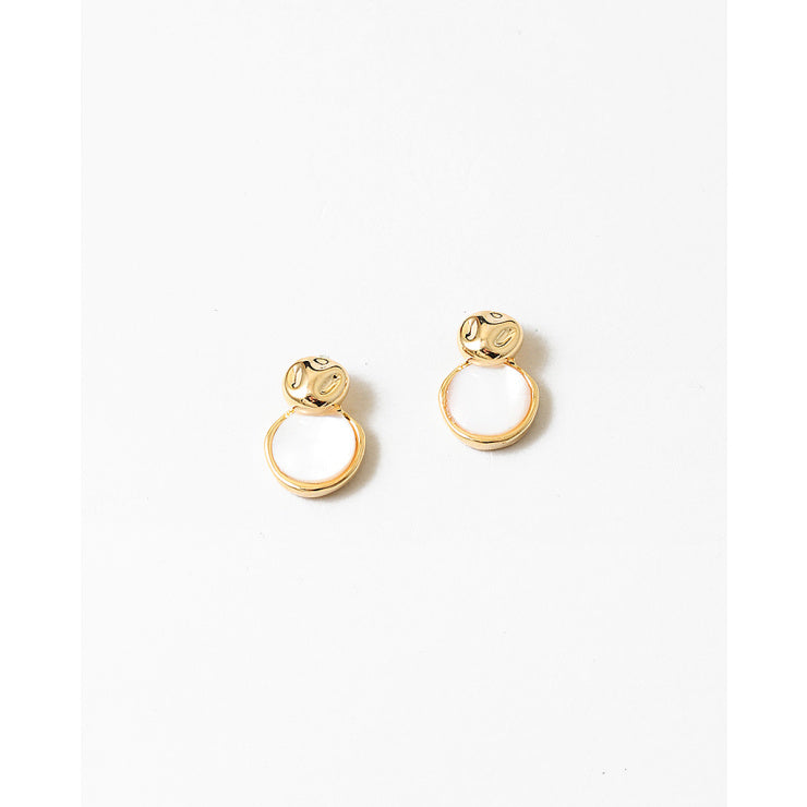 GOLD DIPPED/ MOTHER OF PEARL DROP EARRING