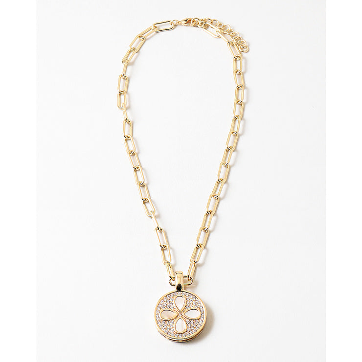 MOTHER OF PEARL CLOVER NECKLACE
