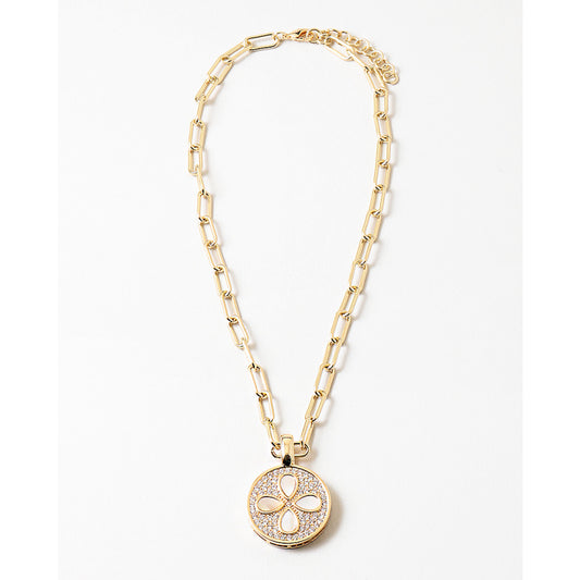 MOTHER OF PEARL CLOVER NECKLACE
