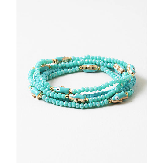 TURQUOISE/ FISH STACKING SET