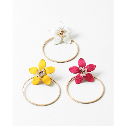 FUSCHIA FLORAL POP EARRING