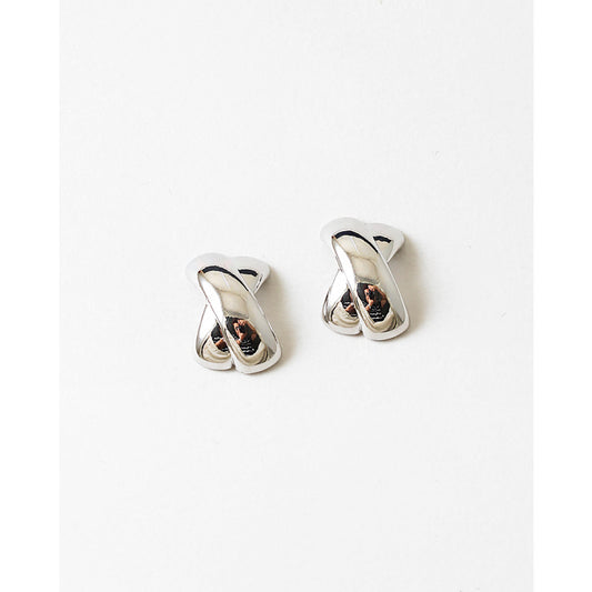 X Silver Statement Studs