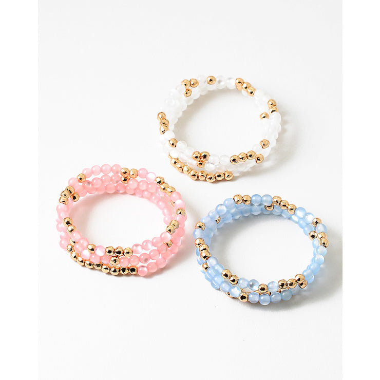 white/ gold beaded bracelets