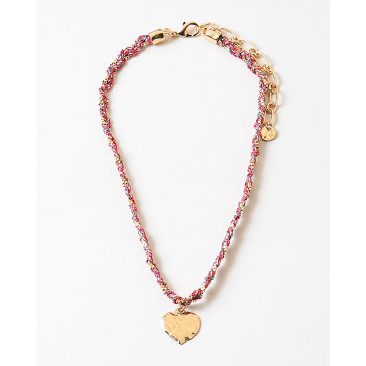 RED MULTI GOLDEN HEART NECKLACE