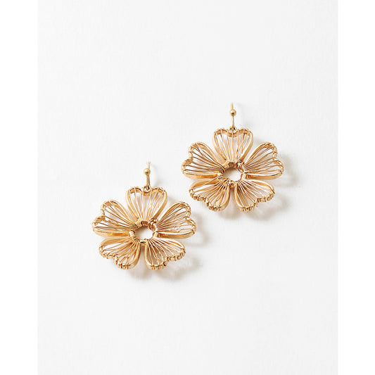 MATTE GOLDEN FLOWER EARRING