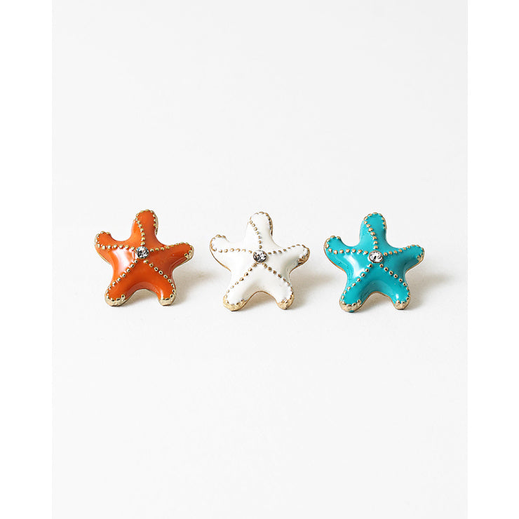 White Starfish Stud