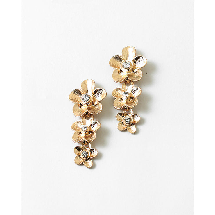 Golden Cascading Flower Earrings