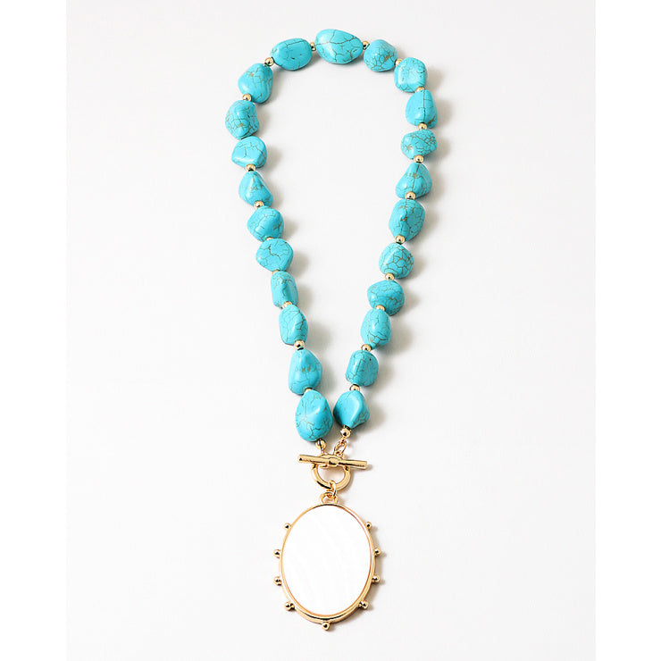 Turquoise & Mother of Pearl Statement Necklace