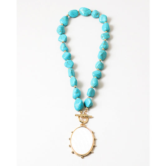 Turquoise & Mother of Pearl Statement Necklace
