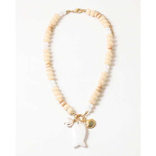Natural & Ivory Fish Necklace