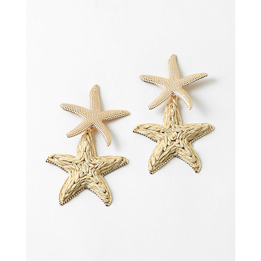 Gold Star Fish Earrings