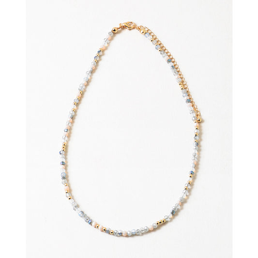 BLUE LACE MIX BEADED NECKLACE