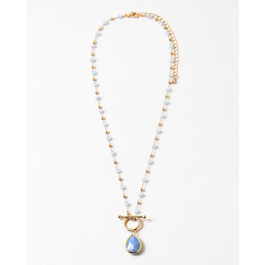 Blue Lace Toggle Chain Necklace
