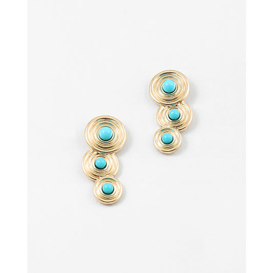 Golden Turquoise Cascade Earring