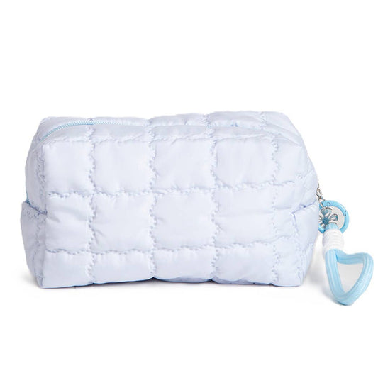 Solid Quilted Wristlet Pouch: BLUE