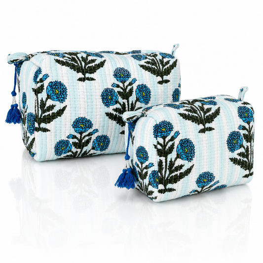 Cotton Block Print Pouch