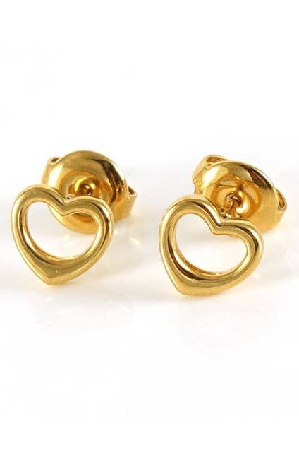 18k Stainless Steel Tarnish Free Waterproof Studs | Heart