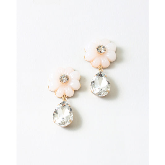 Ivory Floral Drop Earring
