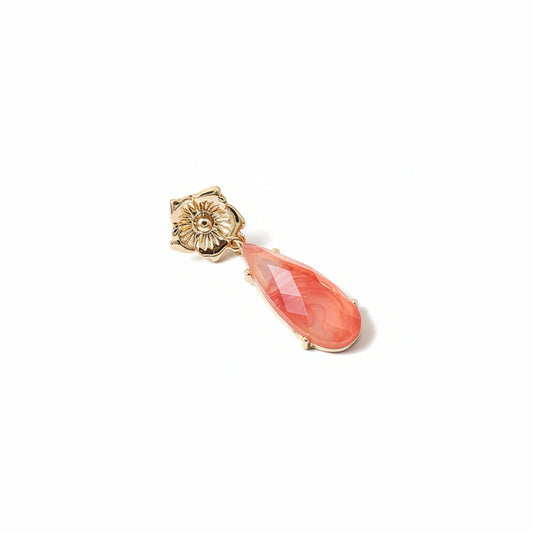Coral Flower Statement Drop Earring