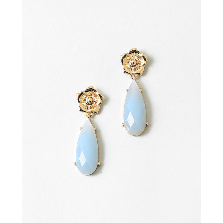 Blue Lace Floral Statement Earring
