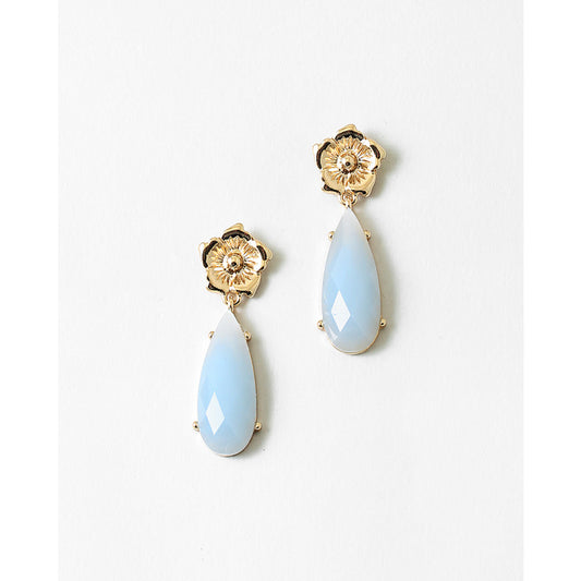 Blue Lace Floral Statement Earring