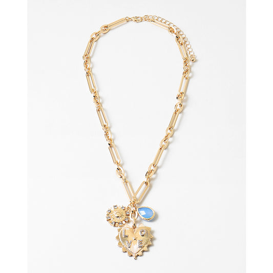 Blue Lace Love Necklace